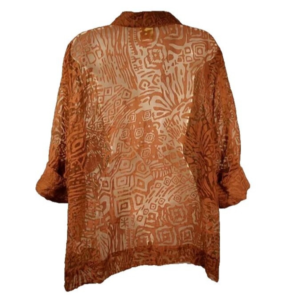 Ruby Rd Sheer Top Plus Size 20 Short Sleeve Butto… - image 8